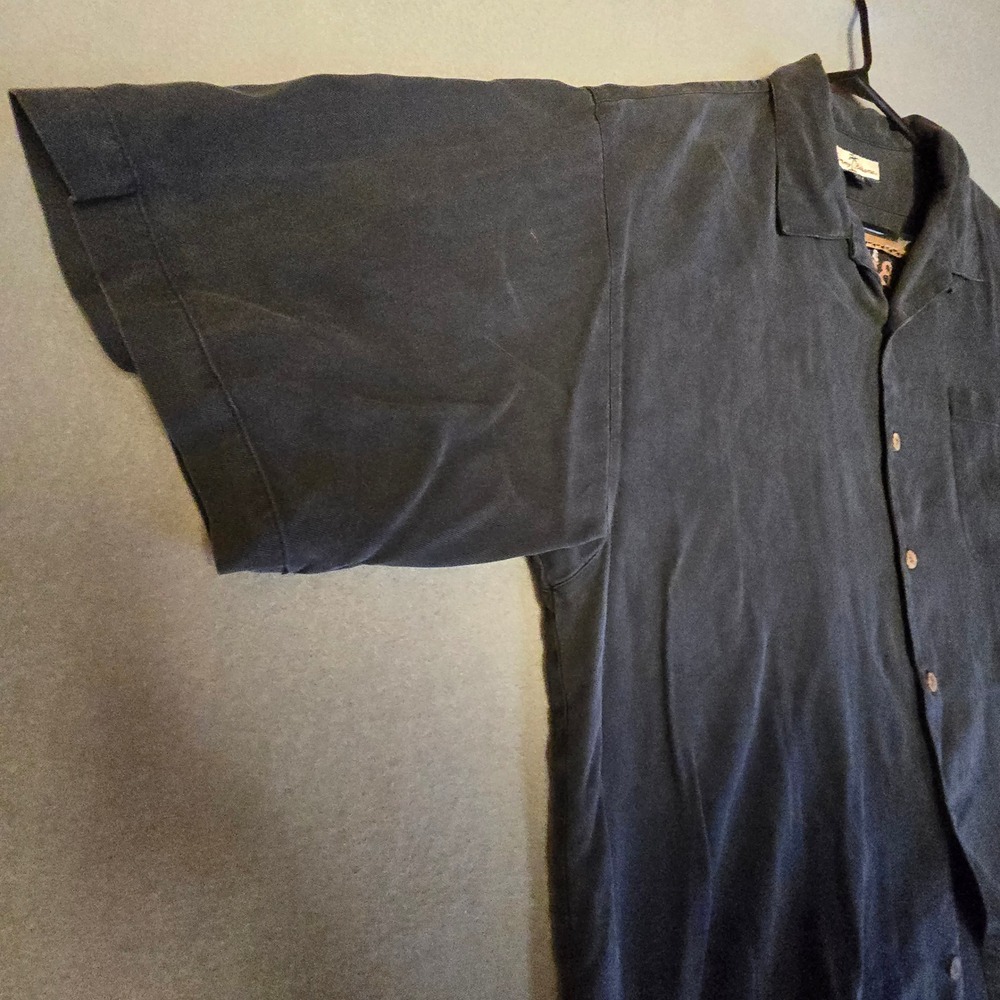 Tommy Bahama Mens XL Black Silk Bikinitini Martini Embroidered Camp Shirt XL - Picture 14 of 16